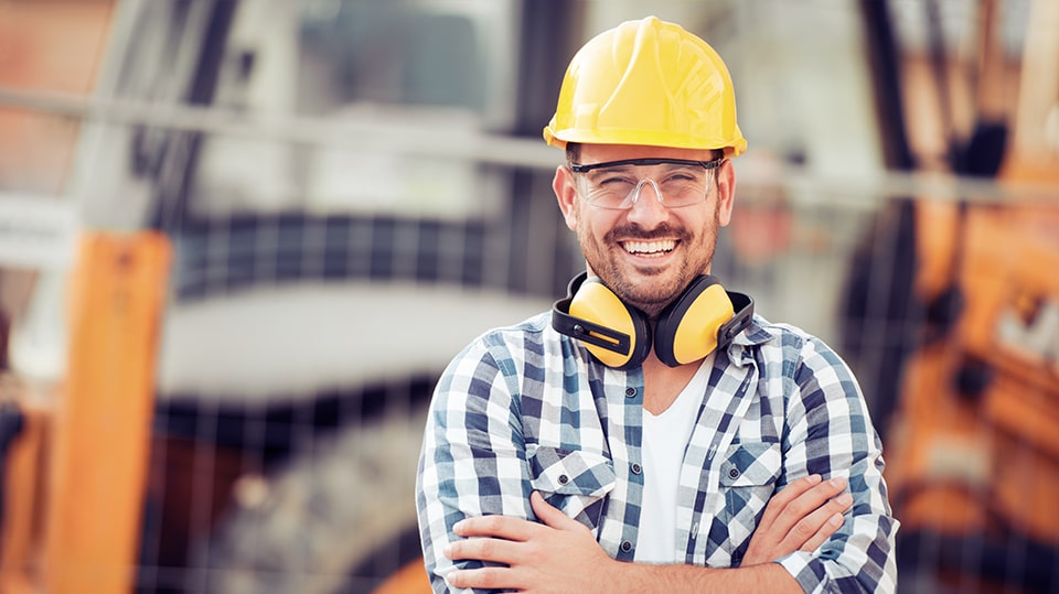 Smiling construction worker