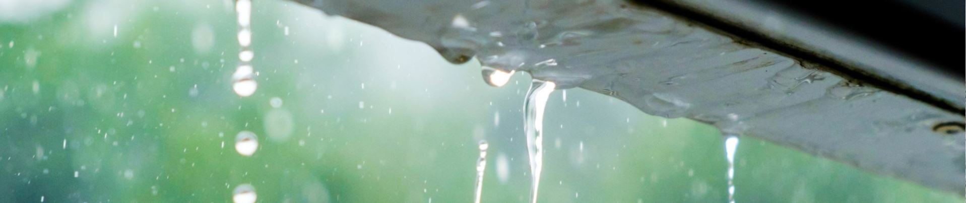 Water falling off a gutter